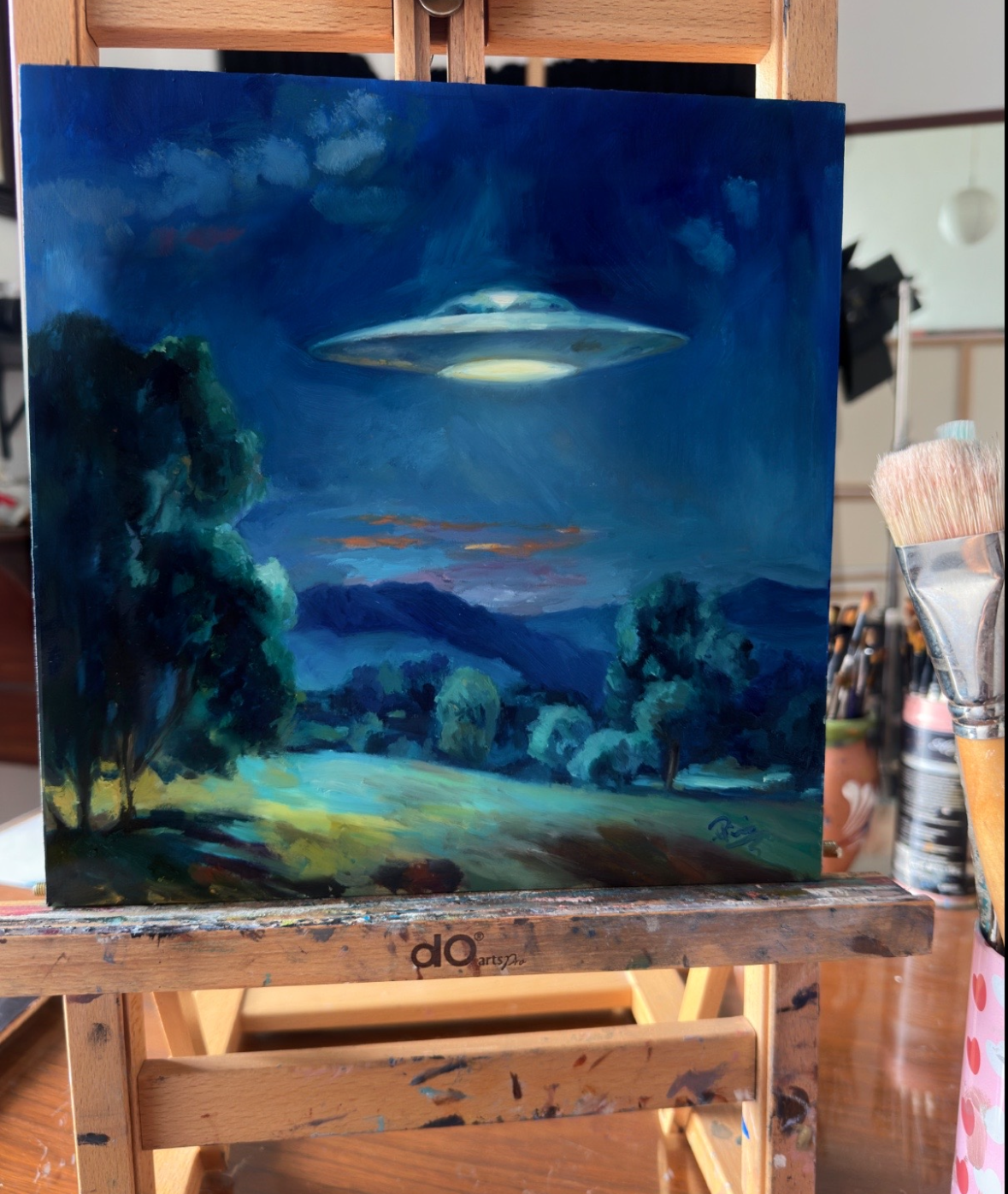 Flying Saucer Oil Painting