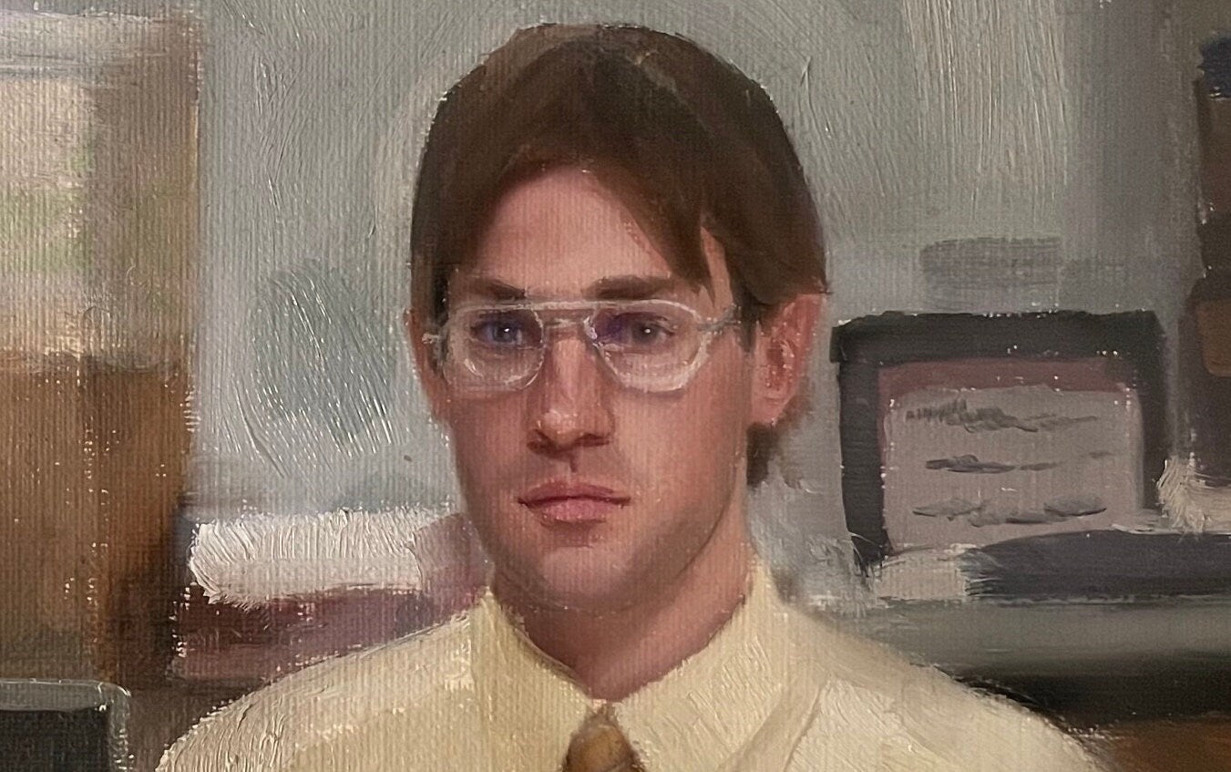 Jim Halpert Art print, The Office Artwork, Bears Beets Battlestar galactica, The Office Art print, oil painting, The Office Poster