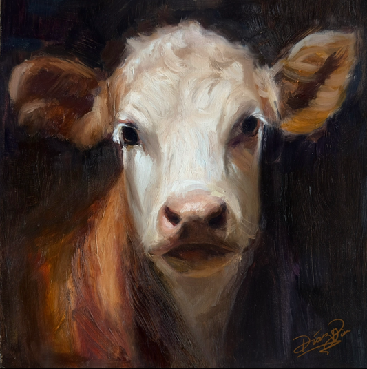 Cow Oil Painting