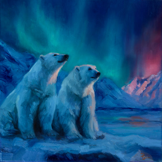 Northern Lights Original Oil Painting