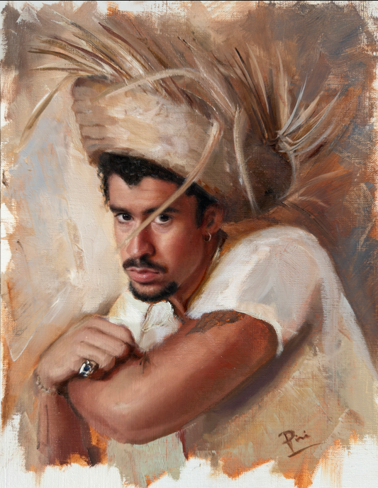 Bad Bunny Oil Painting