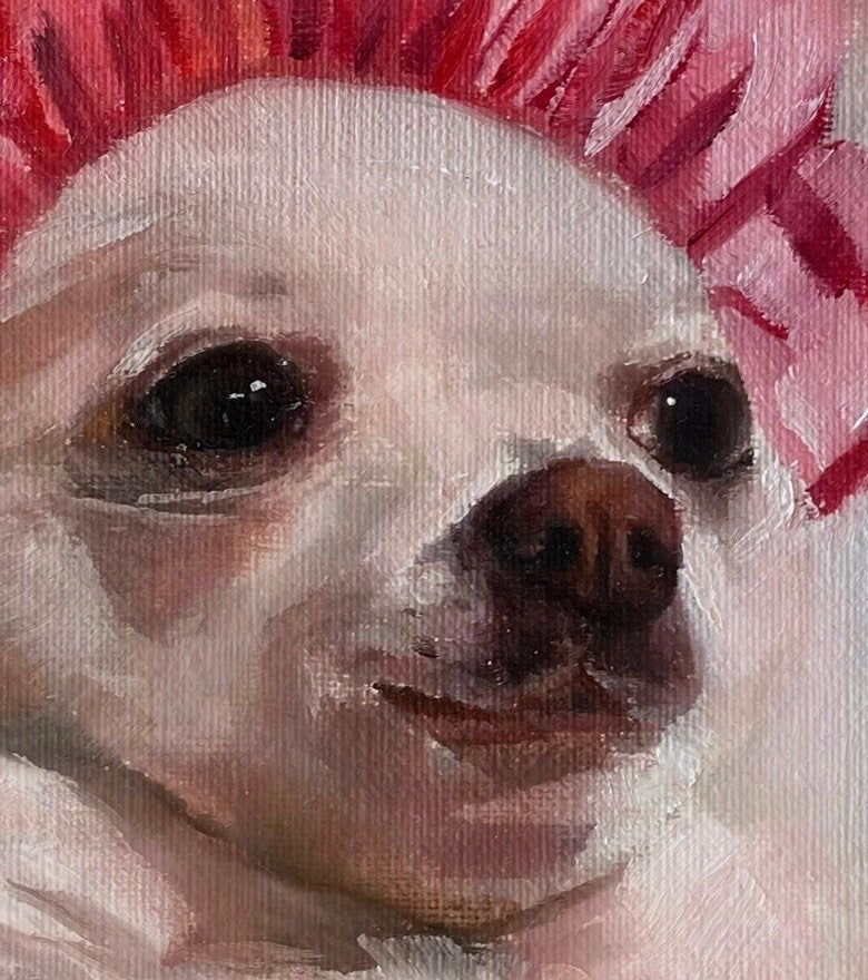 Chihuahua Bathtub Art Print from Original Oil painting, bathroom art, bath art, bathroom artwork, bathroom wall art