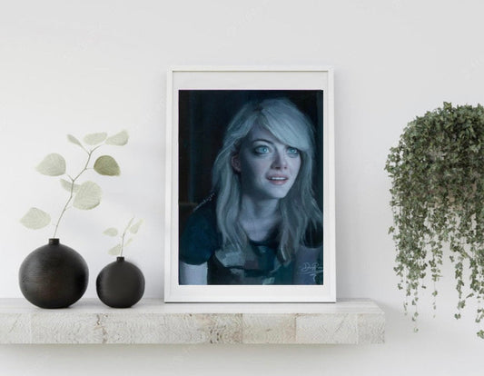 Birdman Art Print, Emma Stone art, film art, movie art, movie print, oil painting, movie fan gift, movie poster, Emma Stone portrait