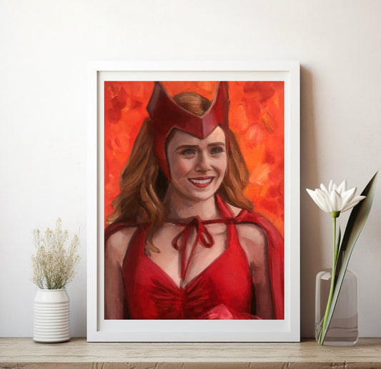 Wandavision Art print, Wandavision poster, Scarlet Witch Poster, Scarlet Witch Art, pop culture art, scarlet witch Halloween poster
