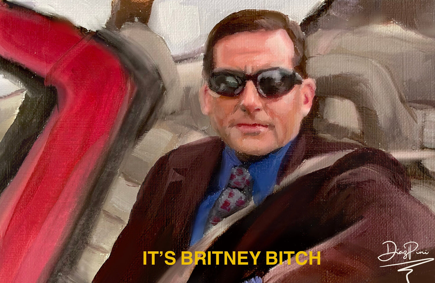 Michael Scott It’s Britney Art Print, The Office Poster, the office artwork, oil painting, funny wall art, Michael Scott Art