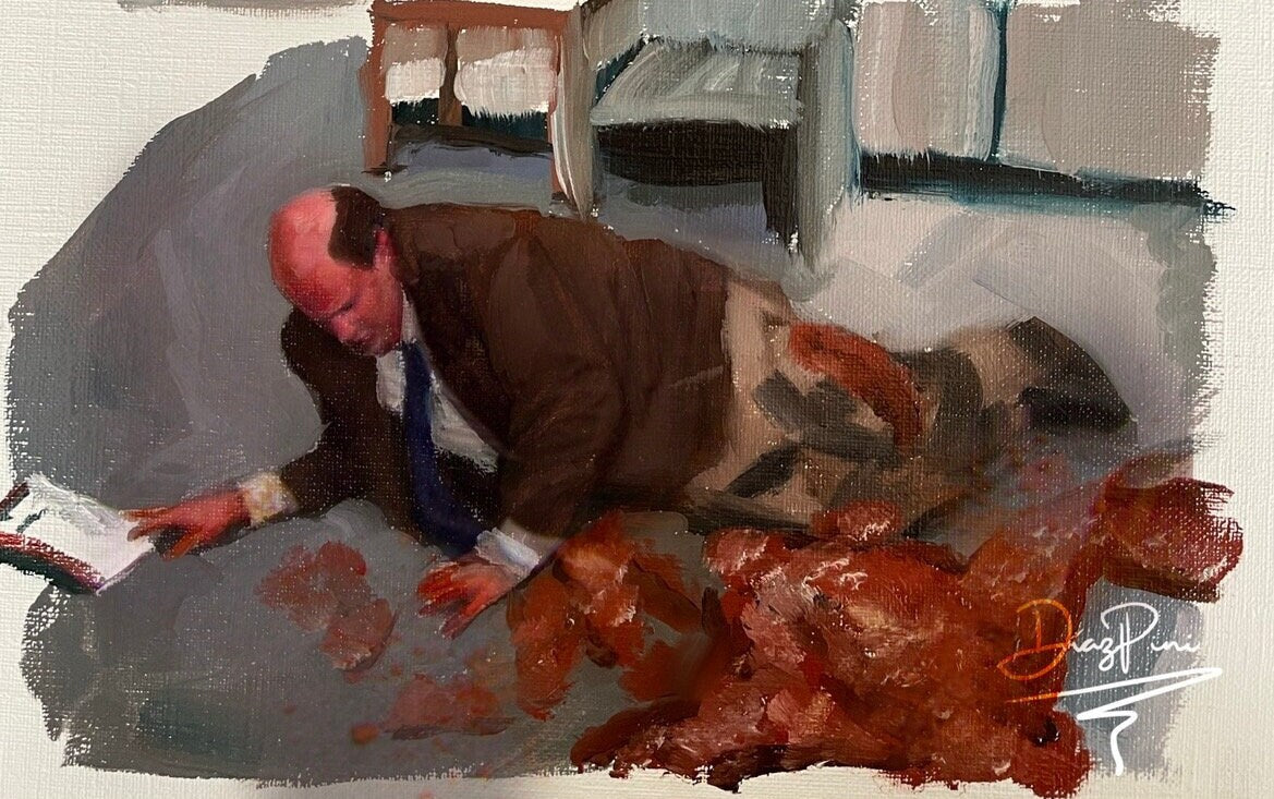 The Office art print, The Office, Kevin Chilli, The Office Poster, funny artwork, The Office painting, oil painting, tv show poster